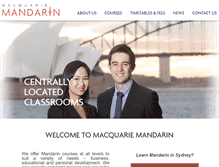 Tablet Screenshot of macquariemandarin.com.au
